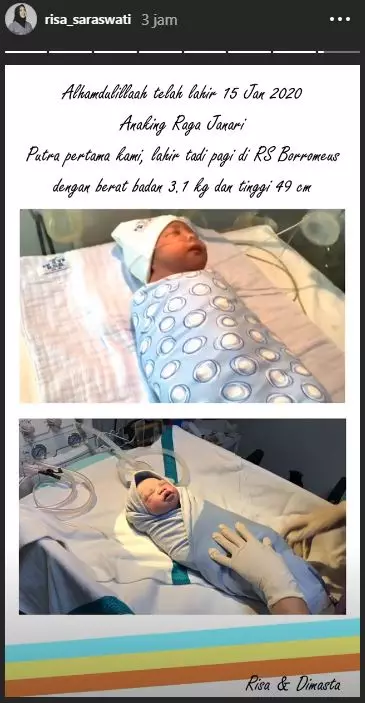 Momen lahiran Risa Saraswati Instagram  Momen lahiran Risa Saraswati Instagram