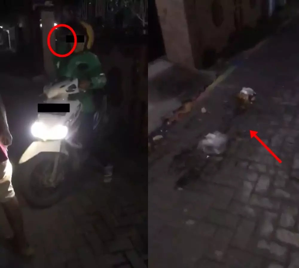 driver ojek online lempar makanan © Twitter/@kembangkertas97