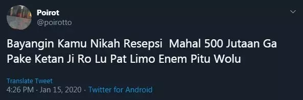 bayangin nikah 500 juta © Twitter