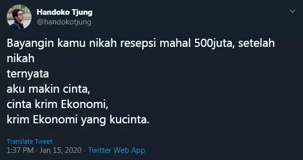 bayangin nikah 500 juta © Twitter