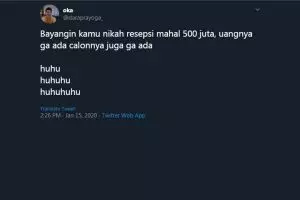 Viral 'nikah 500 juta' jadi trending topic, 10 cuitannya kocak