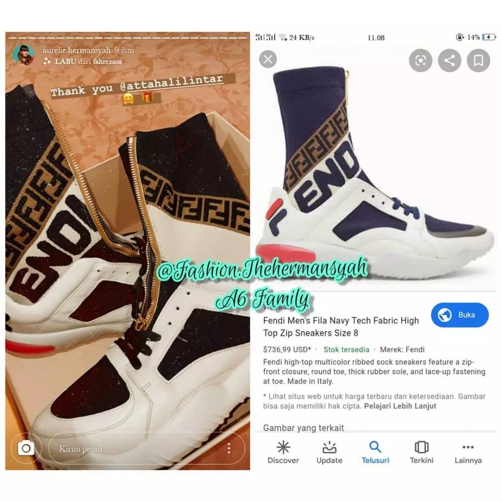Aurel dapat kado sepatu dari Atta Halilintar, harganya Rp 10 juta © 2020 instagram.com Aurel dapat kado sepatu dari Atta Halilintar, harganya Rp 10 juta © 2020 instagram.com