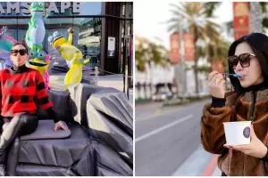 6 Gaya Syahrini liburan di Amerika Serikat, tasnya Rp 1,6 M