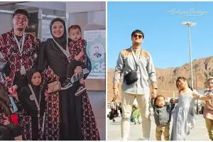 8 Potret Ricky Harun umrah, boyong istri tengah hamil besar