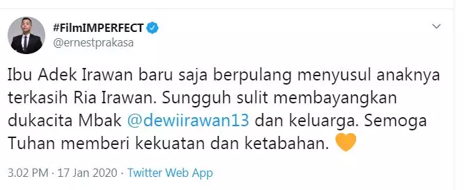 Aming mengenang kepergian Ade Irawan © 2020 brilio.net Aming mengenang kepergian Ade Irawan © 2020 brilio.net