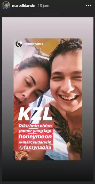Momen bulan madu Marcell Darwin & istri Instagram 