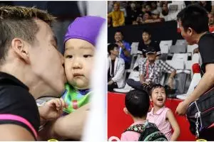 10 Potret gaya anak 3 pebulu tangkis dukung ayahnya, gemesin abis