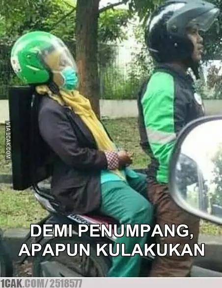 meme ojek online antar penumpang berbagai sumber