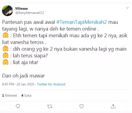 cuitan vanesha gak jadi main TTM 2 Twitter