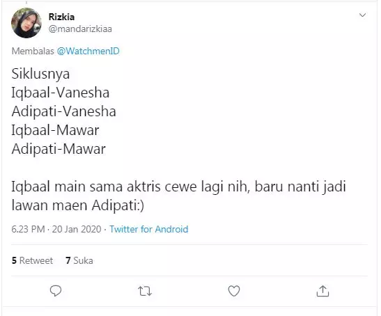 cuitan vanesha gak jadi main TTM 2 Twitter