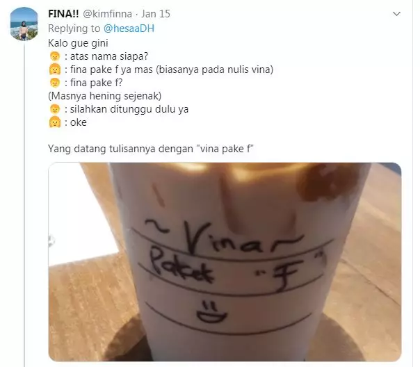 salah tulis nama di minuman berbagai sumber