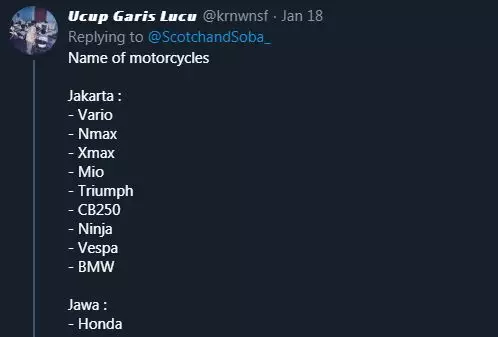 cuitan lucu cara nyebut orang indonesia © berbagai sumber