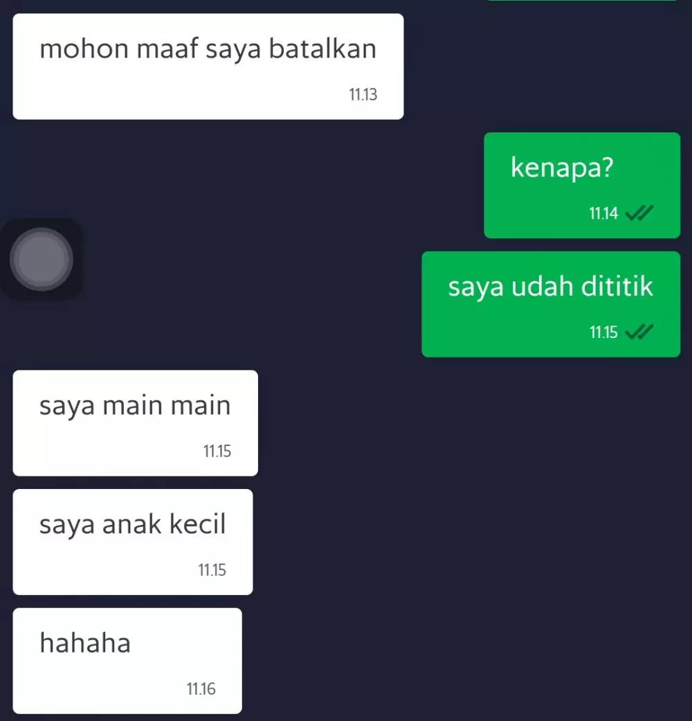 order fiktif dua kali berturut-turut © Twitter/@nonamebat