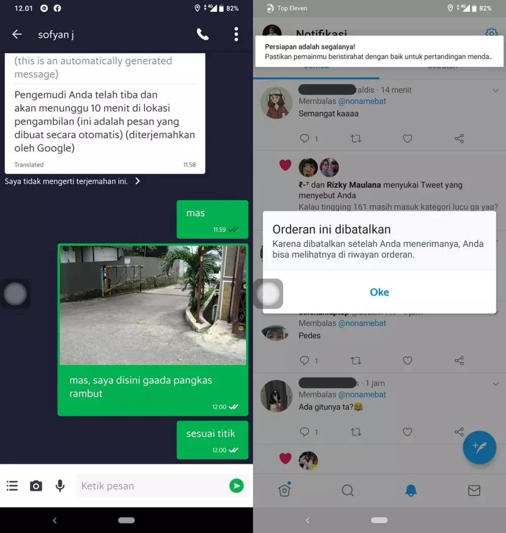order fiktif dua kali berturut-turut © Twitter/@nonamebat