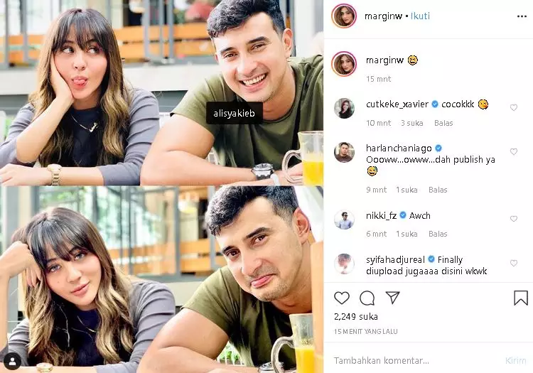 Ali Syakieb dan Margin Wieheerm kompak posting bareng, resmi jadian? © 2020 instagram.com Ali Syakieb dan Margin Wieheerm kompak posting bareng, resmi jadian? © 2020 instagram.com