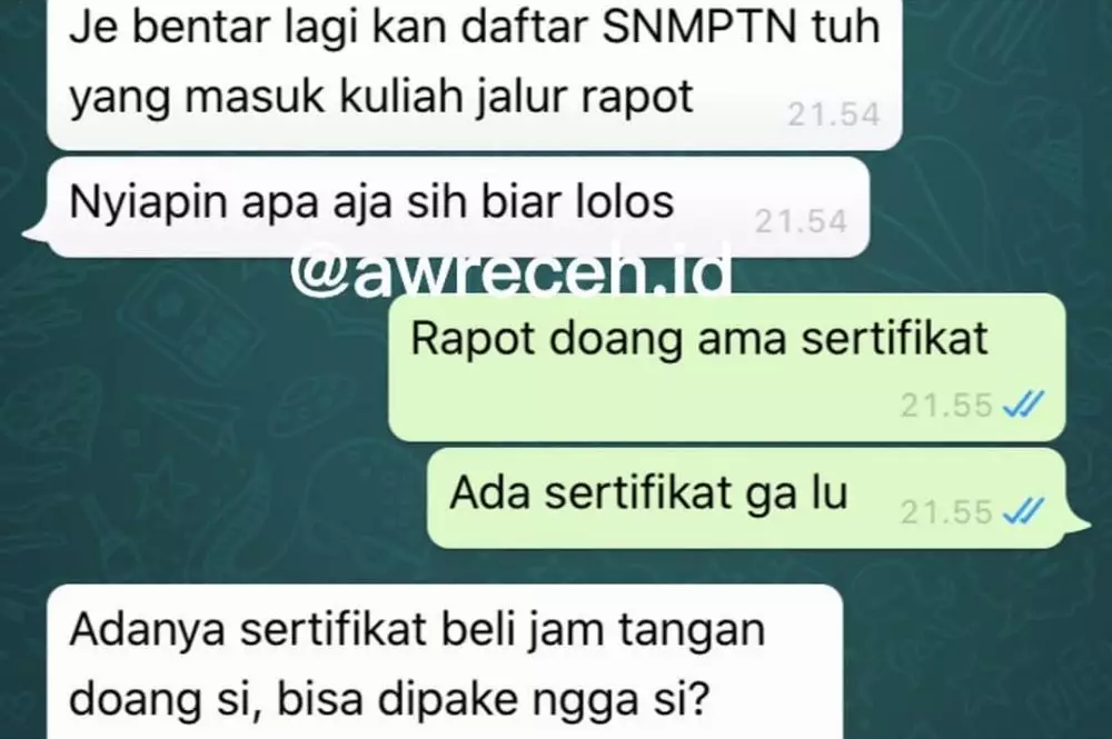 chat WA lucu teman sekelas bikin susah nahan tawa © 2020 instagram.com