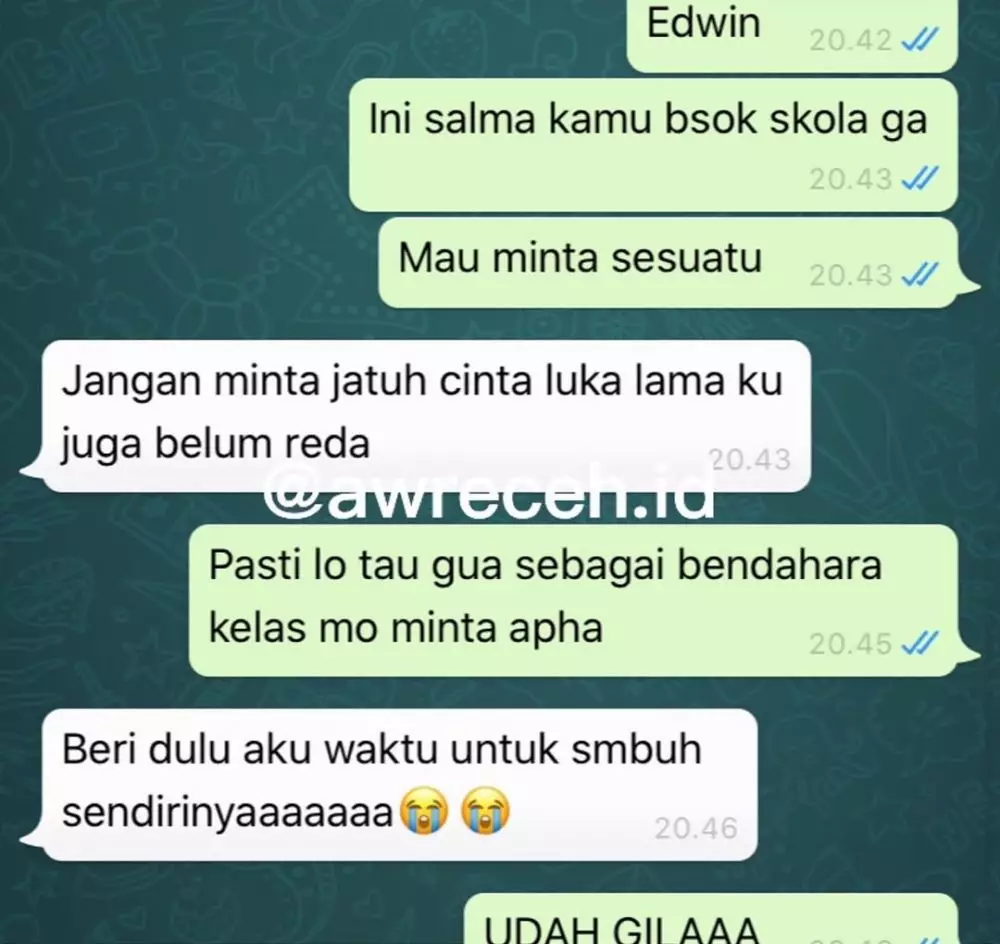 chat WA lucu teman sekelas bikin susah nahan tawa © 2020 instagram.com