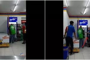 Detik-detik driver ojek online nyaris ditipu, diselamatkan kasir