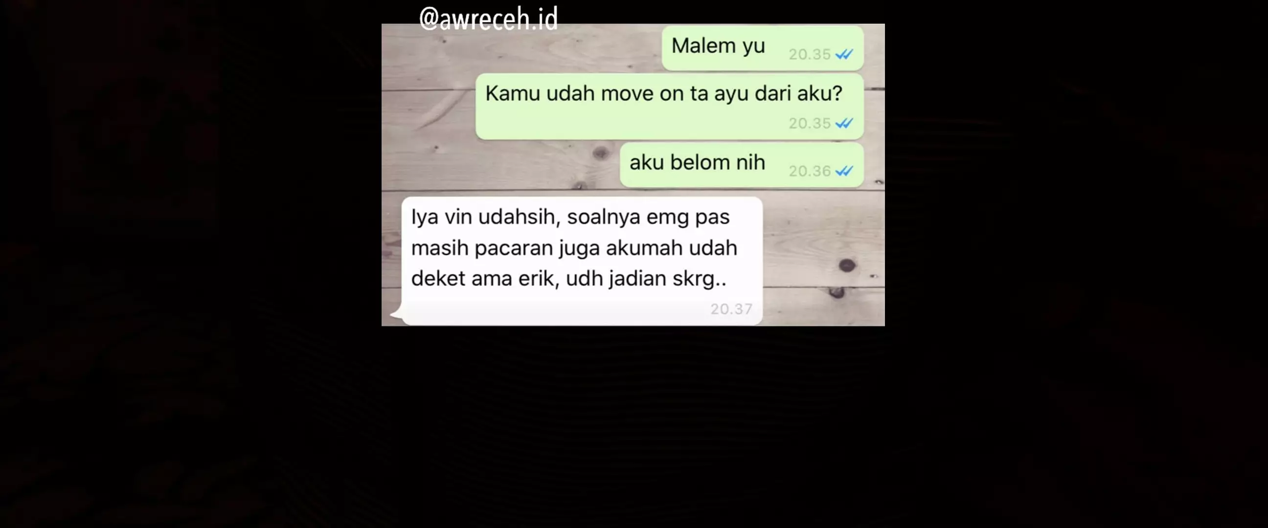 10 Chat WA mantan belum move on, lucunya bikin ketawa nyesek