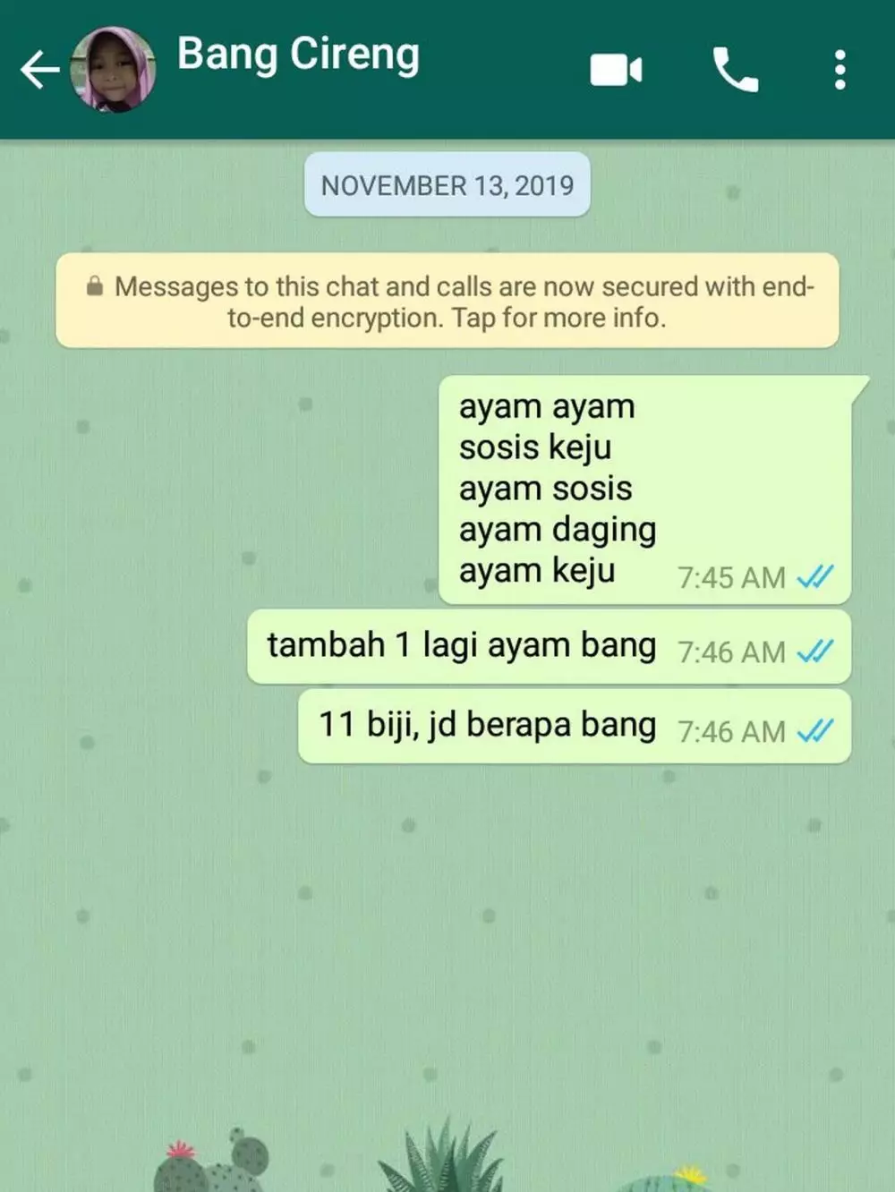 chat WA keakraban pembeli & pedagang berbagai sumber