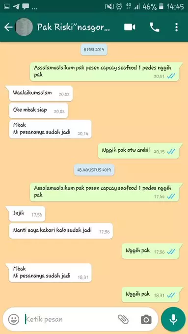chat WA keakraban pembeli & pedagang berbagai sumber