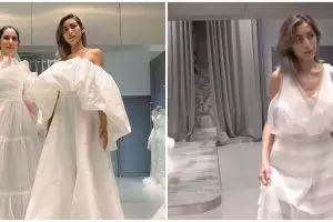 7 Momen Jessica Iskandar fitting gaun pengantin, memesona