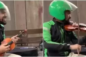 Viral driver ojek online jago main biola, diajak duet Addie MS