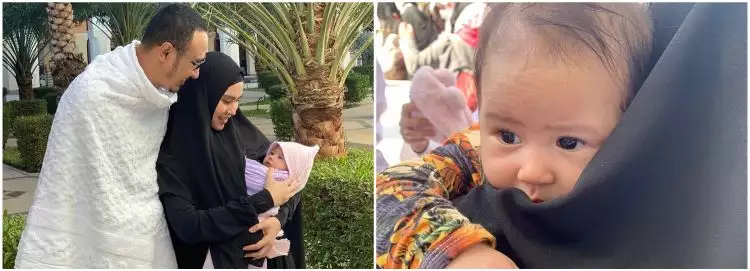 7 Momen umrah Kartika Putri, bawa bayi yang baru usia 3 bulan