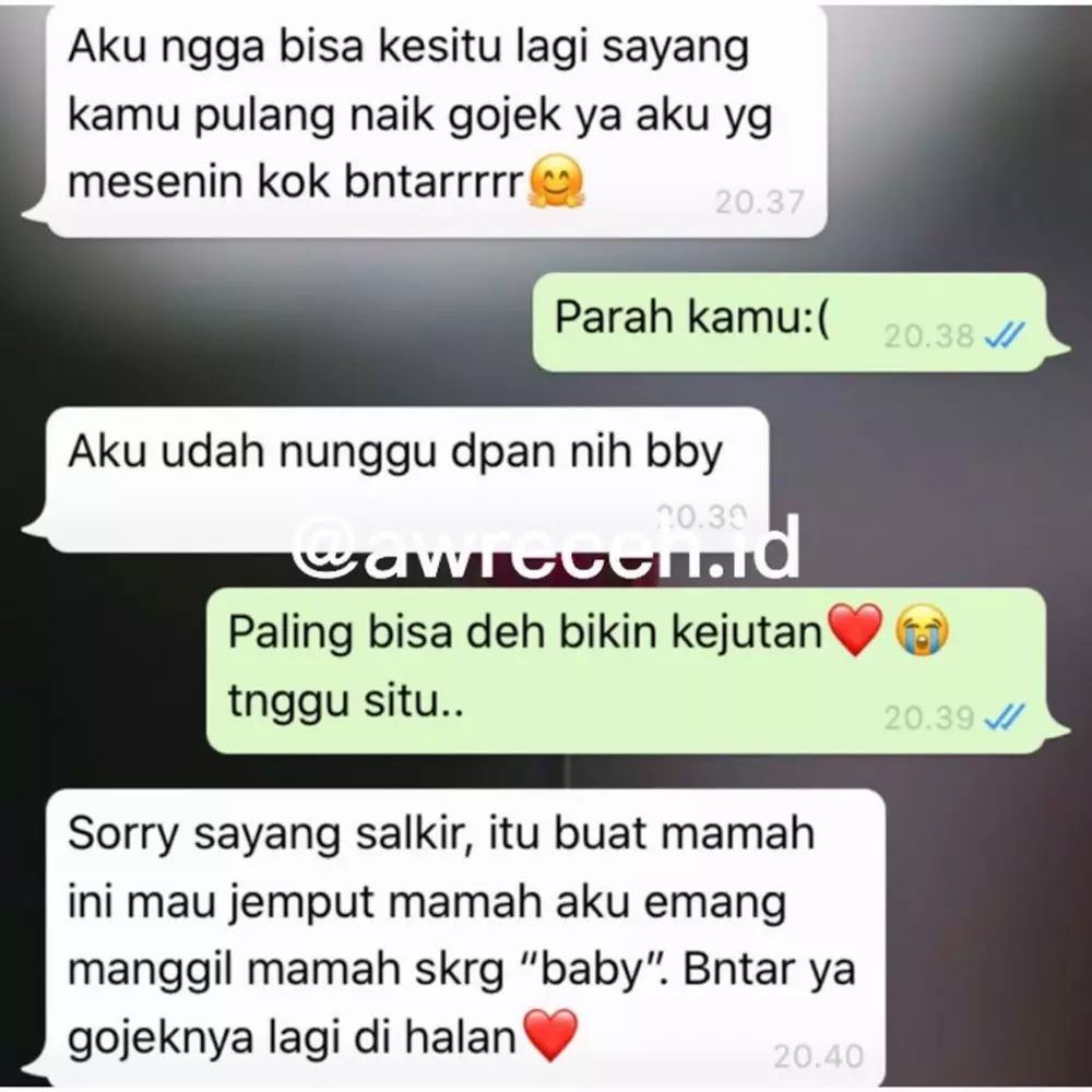 chat WA lucu dari pacar gagal romantis © 2020 instagram.com