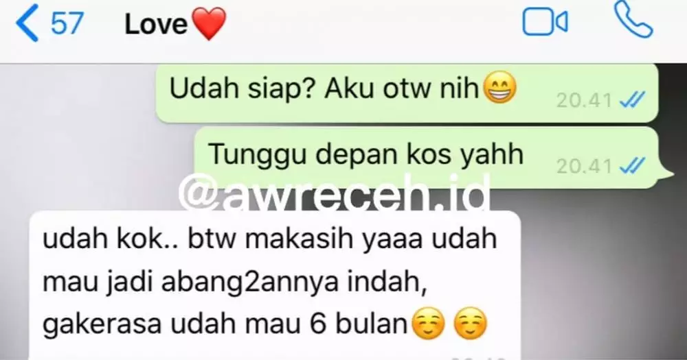 chat WA lucu dari pacar gagal romantis © 2020 instagram.com