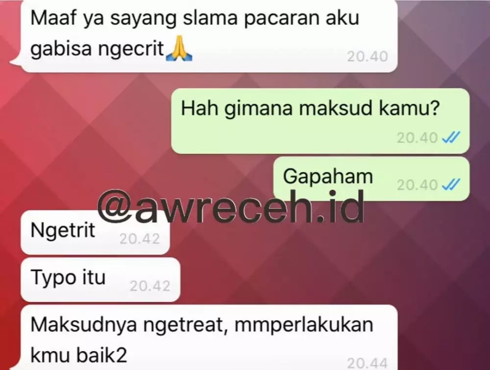 chat WA lucu dari pacar gagal romantis © 2020 instagram.com