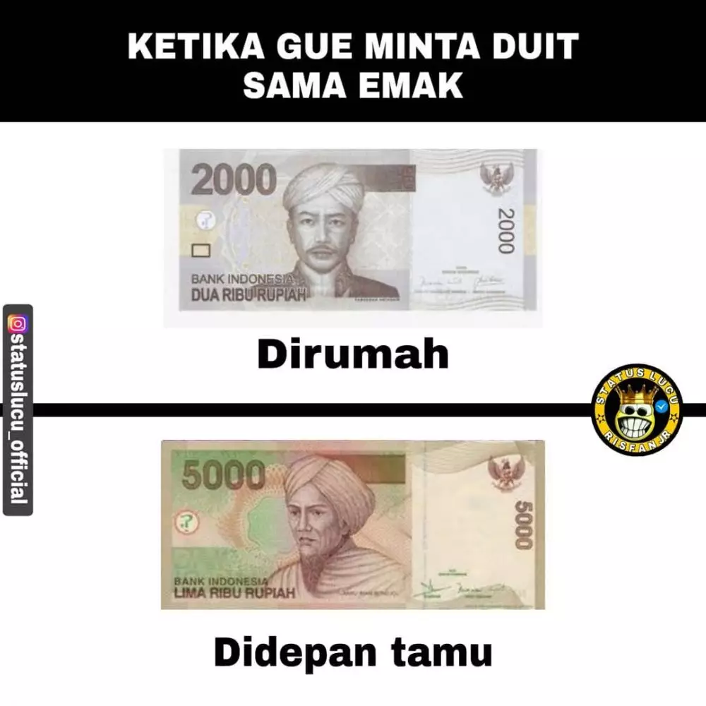 meme lucu soal duit mengundang senyum © 2020 instagram.com