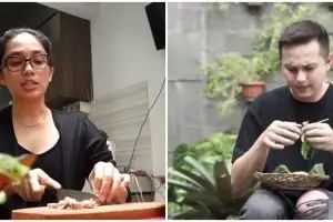 11 Momen Ussy masak dan makan bareng karyawan rumah, sederhana