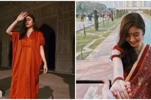 8 Potret liburan Febby Rastanty di India, memesona pakai kain sari