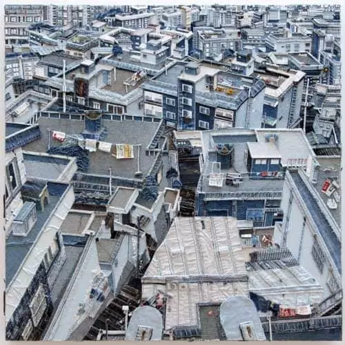 karya dibuat dari jeans bak lukisan © Facebook/Azza Art