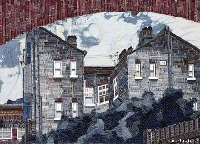 karya dibuat dari jeans bak lukisan © Facebook/Azza Art