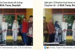 Viral, pengantin ini gagal nikah karena KUA masih tutup