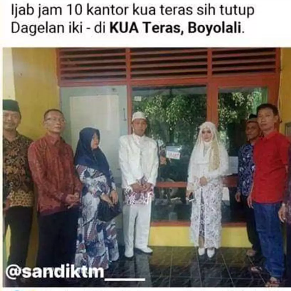 Viral, pengantin ini gagal nikah karena KUA masih tutup
