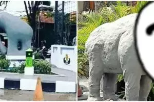 Viral patung Gajah Mungkur Gresik Rp 1 M, bentuknya unik