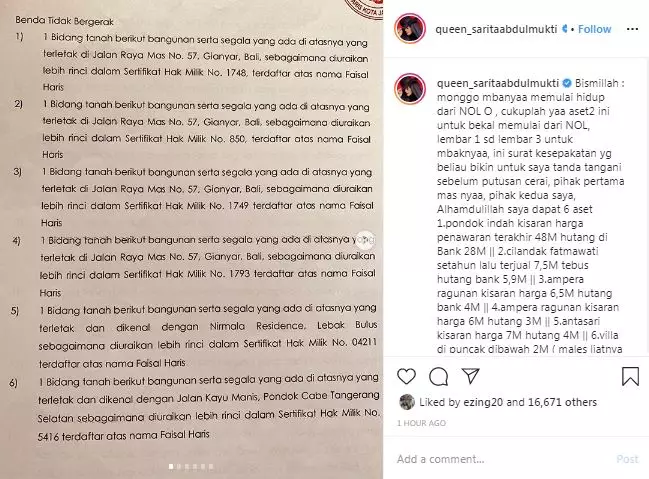 Sarita Abdul Mukti hidup dengan honor endorses Instagram/@queen_saritaabdulmukti Sarita Abdul Mukti hidup dengan honor endorses Instagram/@queen_saritaabdulmukti