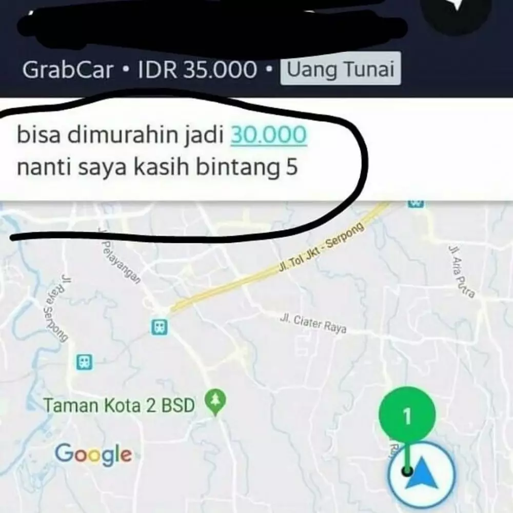 tawar tarif ojek online kesel © berbagai sumber