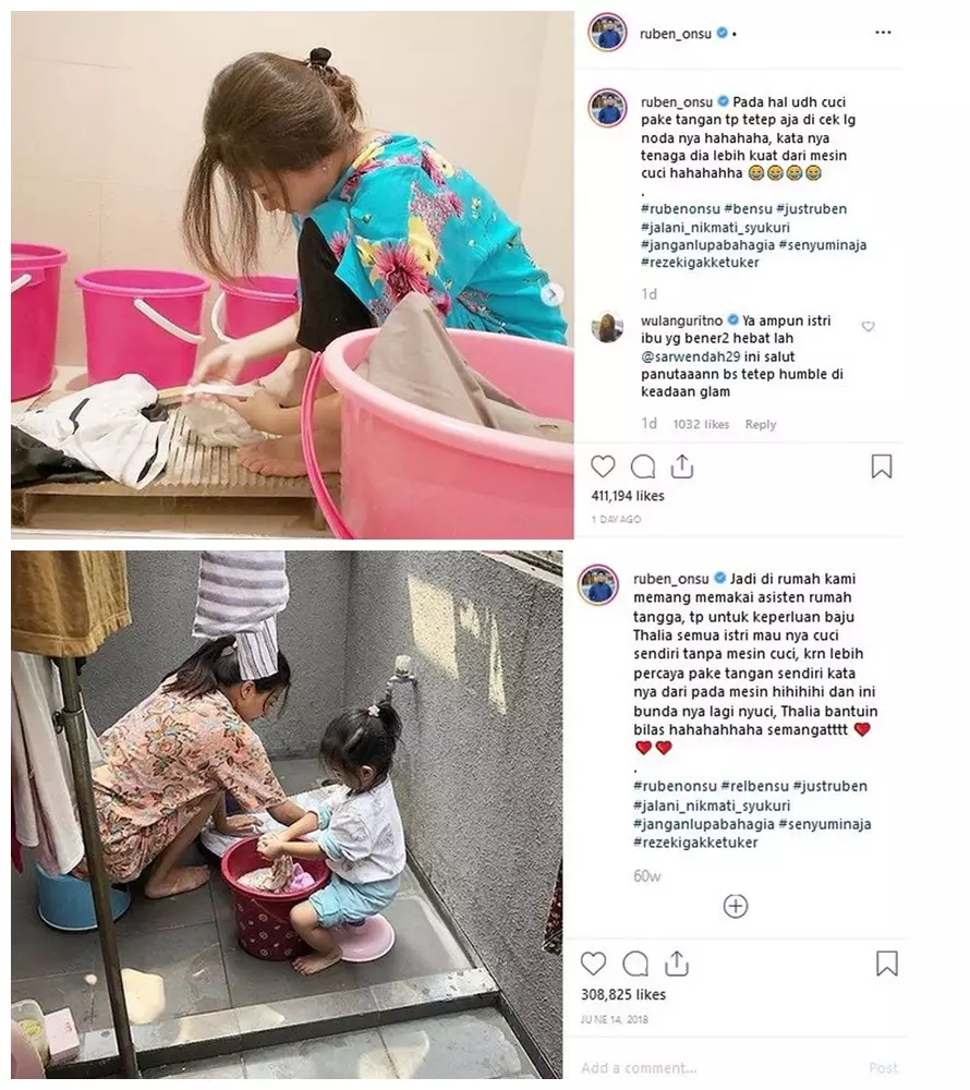 Seleb cuci baju sendiri ini tuai pujian warganet Instagram Seleb cuci baju sendiri ini tuai pujian warganet Instagram