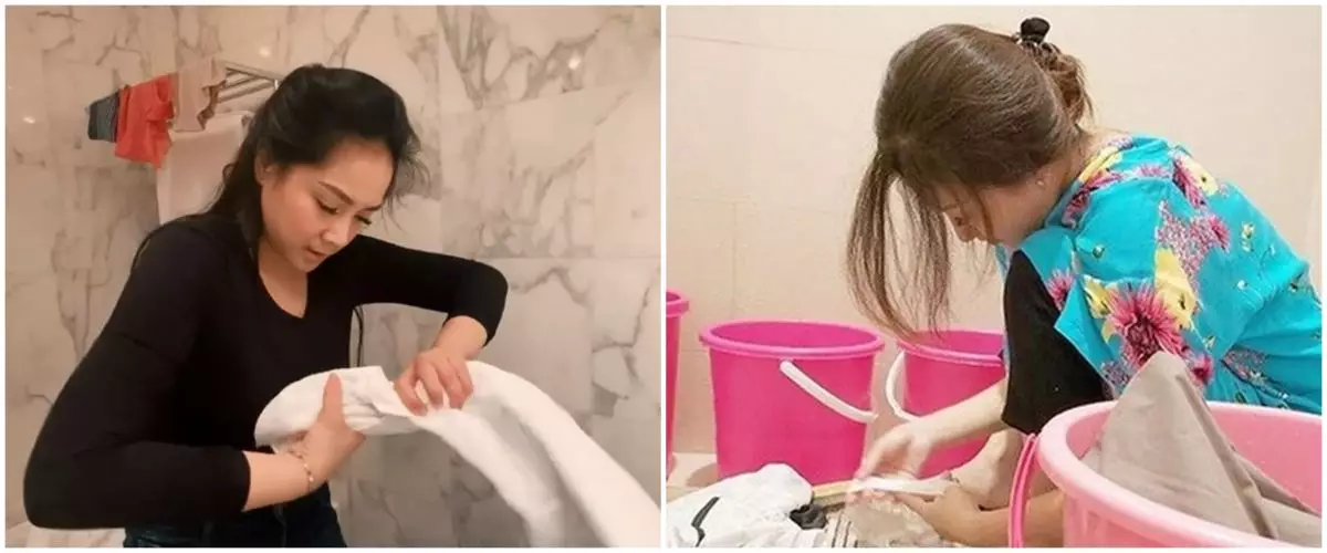 Momen 5 seleb cuci baju sendiri ini tuai pujian warganet