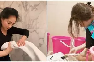 Momen 5 seleb cuci baju sendiri ini tuai pujian warganet