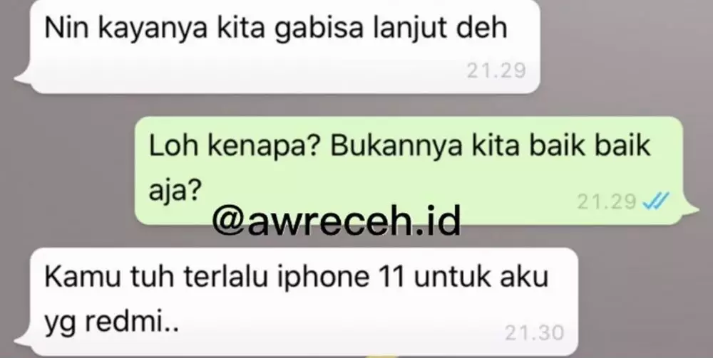 chat WA lucu nyindir pacar © 2020 instagram.com