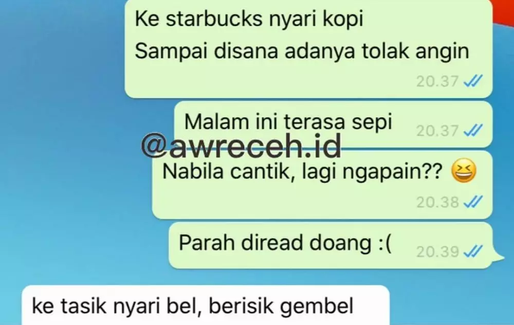 chat WA lucu nyindir pacar © 2020 instagram.com