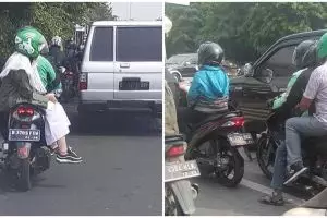 35 Tingkah lucu pelanggan saat dibonceng driver ojek online