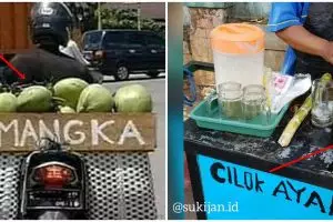 10 Tulisan di gerobak pedagang keliling ini bikin salah fokus