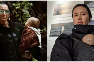 6 Momen Fahrani momong anak, gaya nyentriknya curi perhatian 