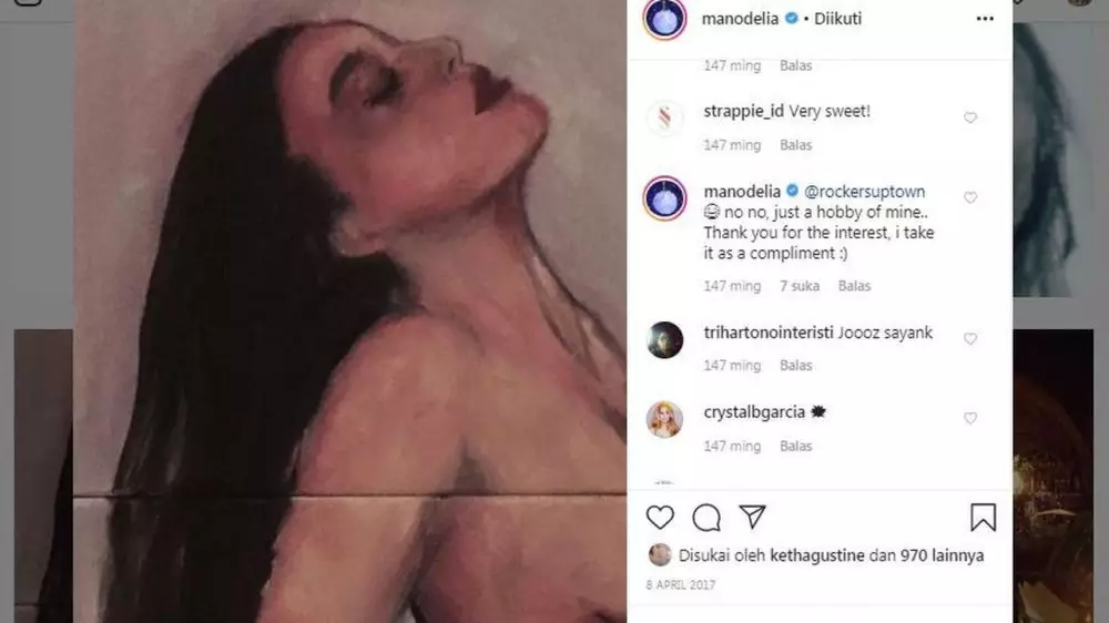 6 Lukisan wanita hasil karya Manohara, curi perhatian © 2020 instagram.com 6 Lukisan wanita hasil karya Manohara, curi perhatian © 2020 instagram.com